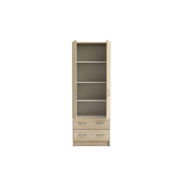 Meuble Multifonction MATEO 2 portes et 2 tiroirs - Chêne Beige Clair – Bild 4